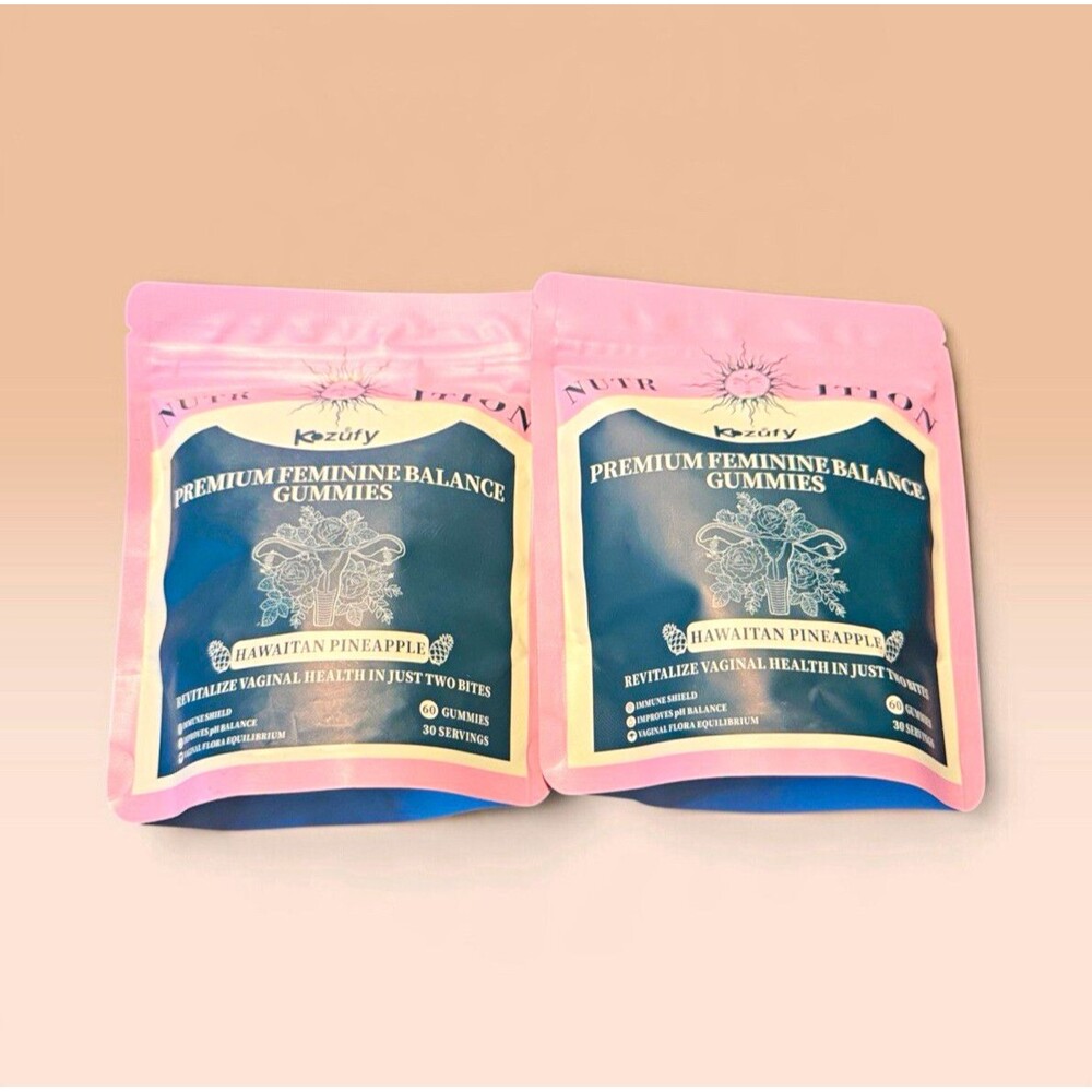Kezury Feminine Balance Gummies Hawaiian Pineapple 60 w/ Probiotic + Vit C